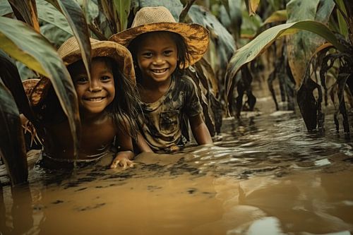 Playing in the Suriname River