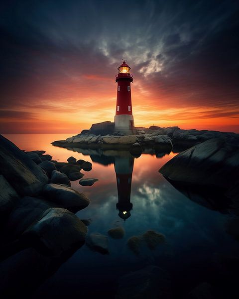 Sunset Lighthouse by fernlichtsicht