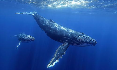 Amour maternel de la baleine à bosse