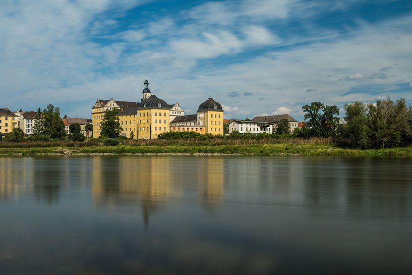 Uitzicht over de Elbe naar Coswig van Alexander Ließ