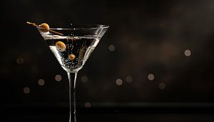 Martini-Glas mit Oliven-Panorama