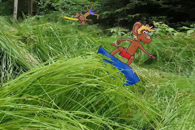 Surf sur l'herbe par HEUBEERE Cartoons