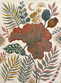 Bohemian Botanical Moon Sun by HUGO