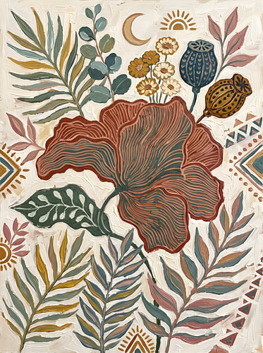 Bohemian Botanical Moon Sun