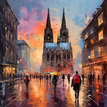 Abstrait de la cathédrale de Cologne sur TheXclusive Art