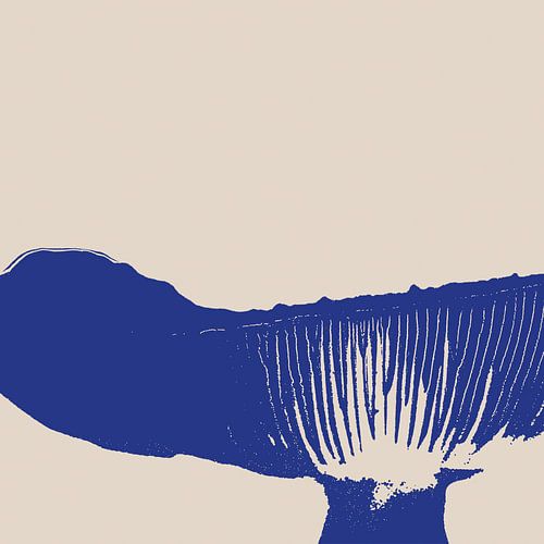 Kinoko - Minimalistisch abstrakt Pilz Kobaltblau