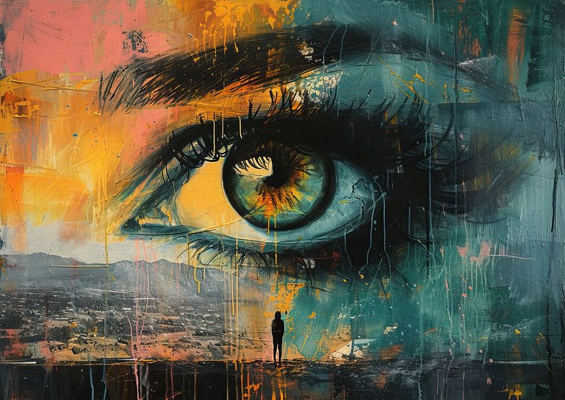 Moderne Augenmalerei | Blick in die Unendlichkeit von Kunst Laune