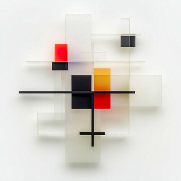 Compositie van stilte - transparantie en contrast van Klaus Tesching - Art-AI