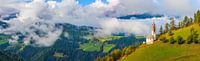 Panoramic view of St. Barbara church in Tolpei, Alta Badia, Dolomites, southern Tyrol, northern Ital by Henk Meijer Photography thumbnail
