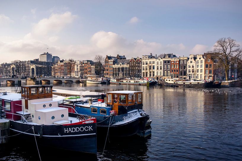 "Haddock Amsterdam" Woonboten aan de Amstel Amsterdam van Ipo Reinhold