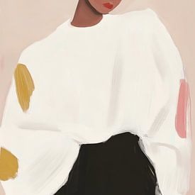 Moderne Illustration, Porträt in Pastellfarben von Carla Van Iersel