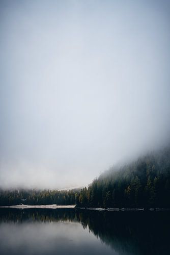 Misty lake