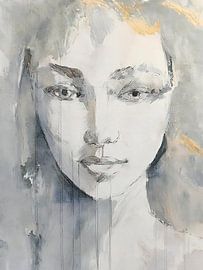 Modern en sereen Vrouwenportret (6) van Studio Pieternel