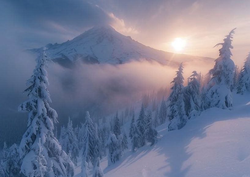 Winternebel in den Höhen von fernlichtsicht