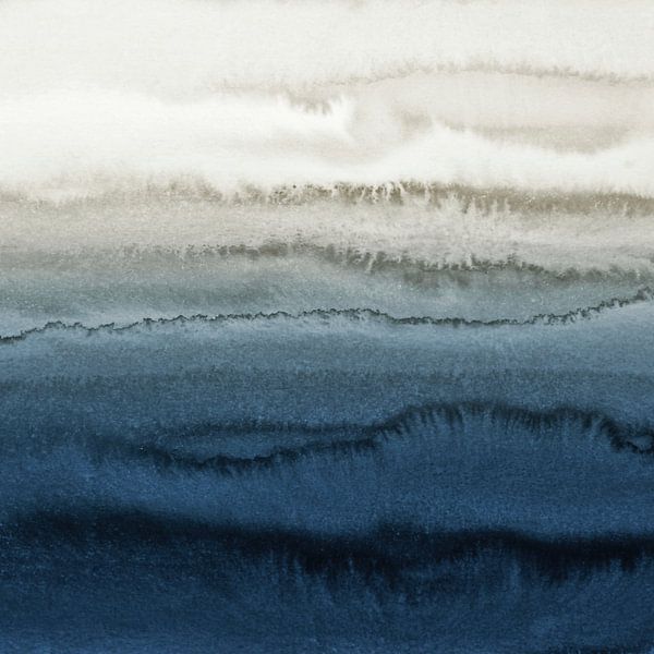 Within the Tides Crashing Waves Blue Strigel by Monika Strigel