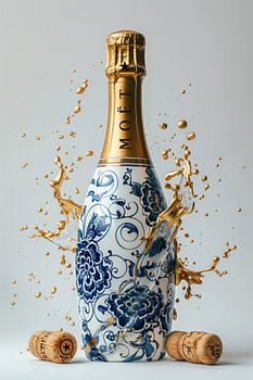 MOËT Champagne en Delft Blue - Golden Sparkle
