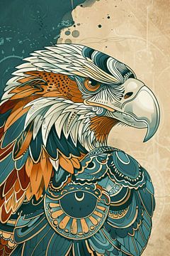 Gedetailleerde illustratie van adelaar met patronen van Art & Soul Creations