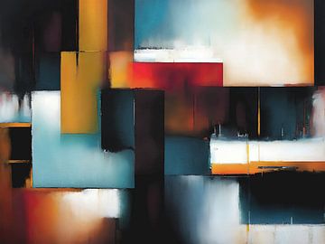 Abstracte kunst met rechthoeken van Retrotimes