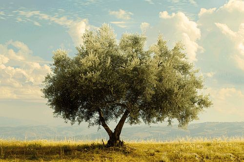 Eenzame boom in een veld