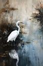 Egret In Lake by Treechild thumbnail