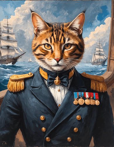 Bengaalse kat als admiraal