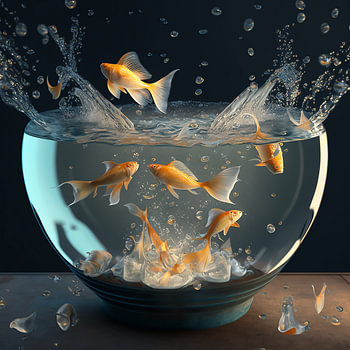 Bol avec des poissons rouges