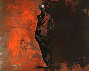 Eternal Silence of Crimson van Abstract Schilderij