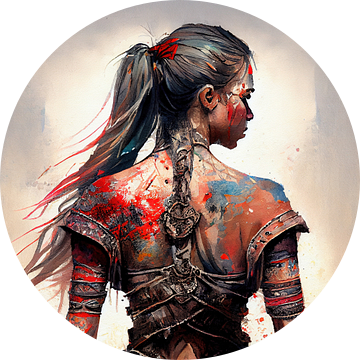 Krachtige Warrior Terug Vrouw #4 van Chromatic Fusion Studio