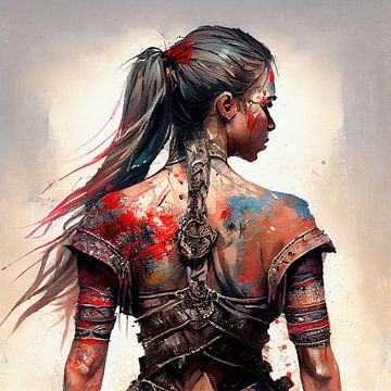 Powerful Warrior Back Woman #4 by Chromatic Fusion Studio
