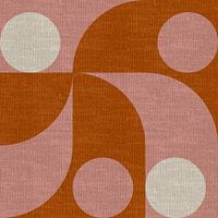 Moderne abstracte retro geometrische vormen in aardetinten: roze, wit, oranje