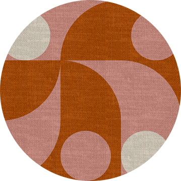 Moderne abstracte retro geometrische vormen in aardetinten: roze, wit, oranje van Dina Dankers
