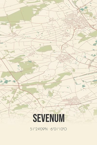 Vintage map of Sevenum (Limburg) by Prints of Place