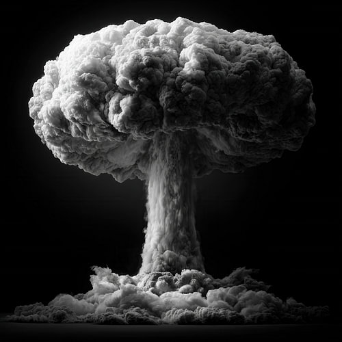 Nucleaire bom zwart-wit