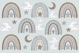 Rainbows, clouds and stars pattern by Art & Soul Creations