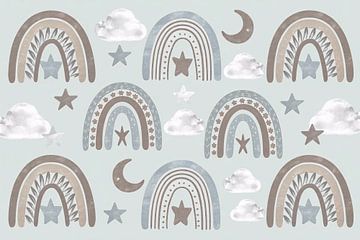Regenbogen, wolken en sterren patroon van Art & Soul Creations