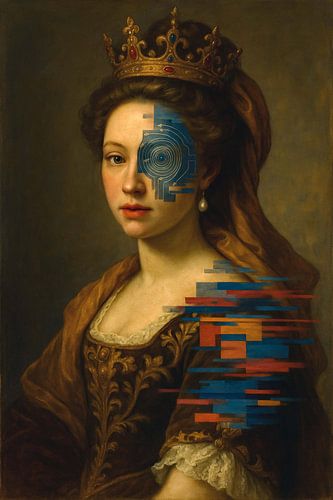 Portrait Glitch No. 5 Barok Back-up van Moonheart Artworks