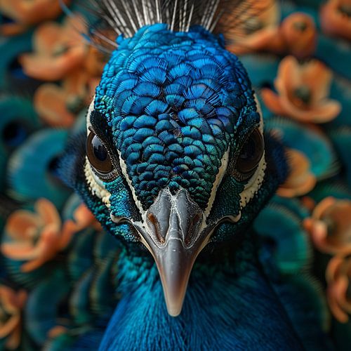 Close-up van een pauwenkop