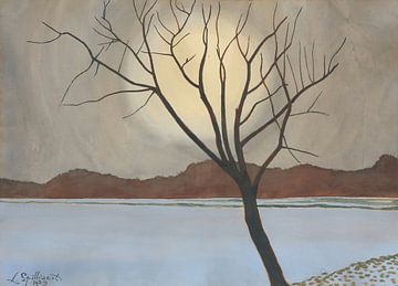 Léon Spilliaert - Landschaft mit Baum im Vordergrund (von 1929 bis 1930) von Peter Balan