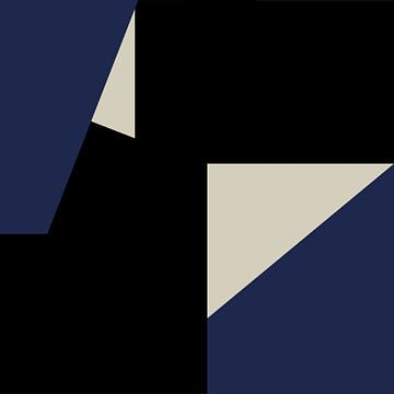 Bleu Noir Blanc Formes abstraites no. 2 sur Dina Dankers