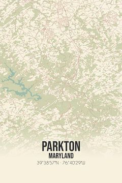 Vintage landkaart van Parkton (Maryland), USA. van MijnStadsPoster
