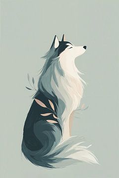 Husky in zachte Grijstinten van Studio BB