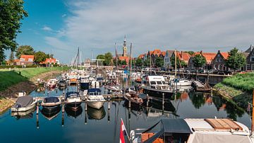 Boodjes in de haven in de stad Veere van Jolanda Aalbers