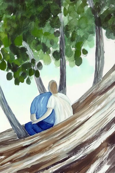 Peinture d'une étreinte par Franka Poulain