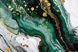 Green Gold Marble Abstract Design by Art & Soul Creations