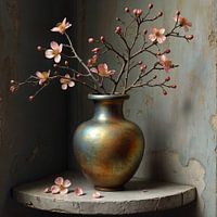 Vase mit Blütenzweig