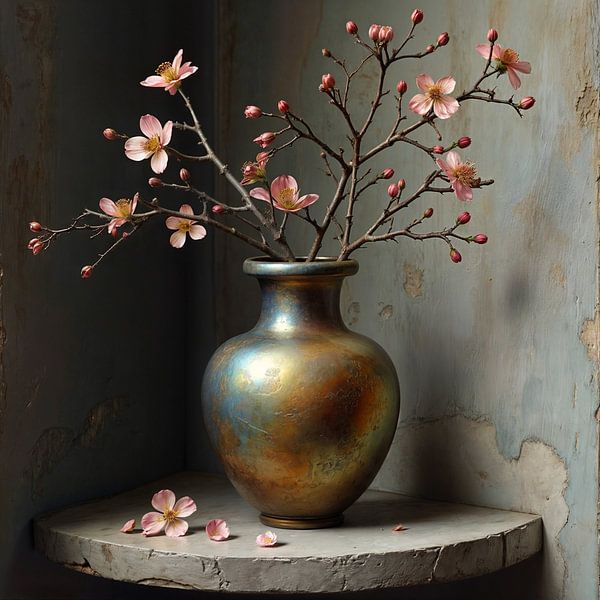 Vase mit Blütenzweig von The Nudes Gallery