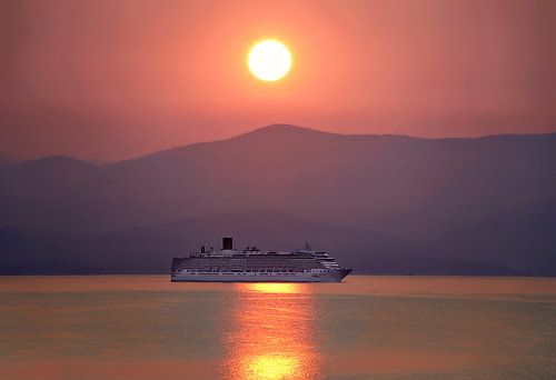 Zonsondergang in Corfu