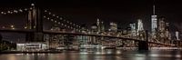 MANHATTAN SKYLINE & BROOKLYN BRIDGE Idyllische Nachtansicht | Panorama von Melanie Viola Miniaturansicht