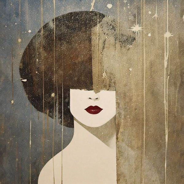 woman in Ton Sur Ton - Abstract portret 20 von TW living