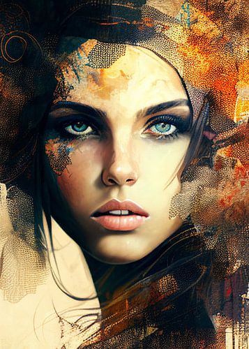 Portret in art nouveau stijl